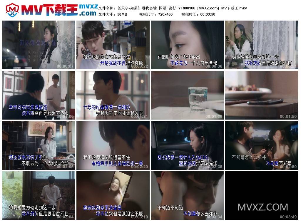 伍天宇-如果知道我会输_国语_流行_YF800100